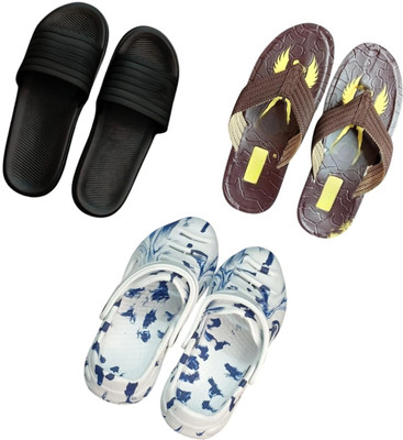 BLIBBERS Men Slippers(Black, Brown, Multicolor , 8)