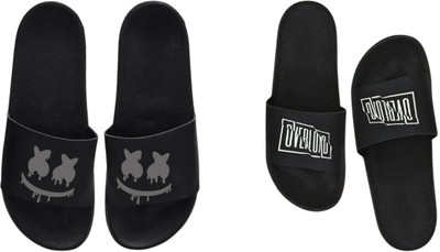 nvisan Men Slides(White, Grey, Black , 7)