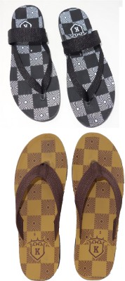 KANEGGYE Men Flip Flops(Tan , 9)