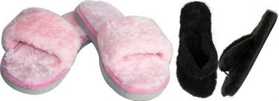 rexizone Women Slides(Black, Pink , 3)