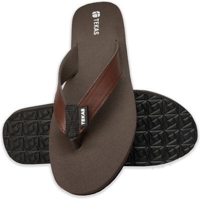 tekas Women Flip Flops(Brown , 10)