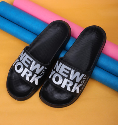 Footox Men Slippers | Slides | Flipflop | Clogs | Ortho | Acupressure Slides(Black , 7)