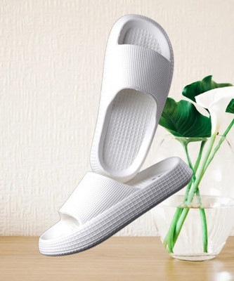 Fuliva Men Slippers(White , 9)