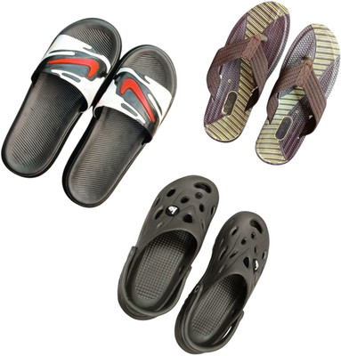 BLIBBERS Men Slippers(Black, Brown, Grey , 8)