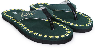 BIZLER Women Soft Ortho Slippers | Lightweight, Non-Slip & Stylish Daily Wear Flip Flops(Green , 7)