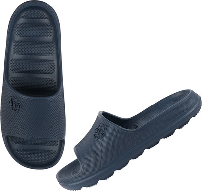 Neoz Men Levirex Lightweight with Arch Support Durable Anti-Skid & Stylish Dailywear| Slides(Navy , 10)