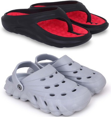 Kapani Fashion Men Slippers(Red, Grey , 8)