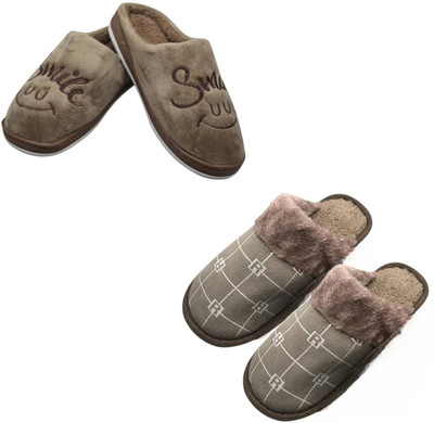 Mahi Enterprises Men Flip Flops(Brown, Beige , 7)