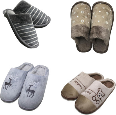 Mahi Enterprises Men Flip Flops(Grey, Beige, Grey, Beige , 8)