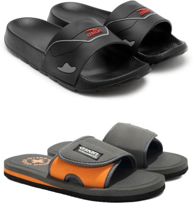 asian Men Slides(Black , 8)