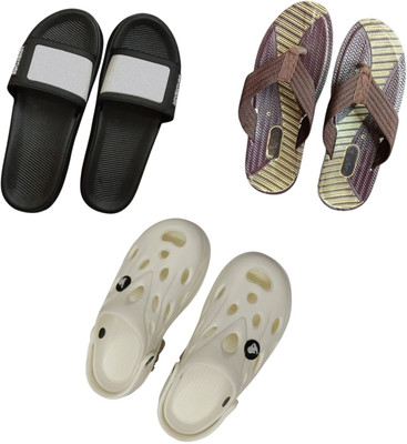 BLIBBERS Men Slippers(Black, Brown, White , 6)