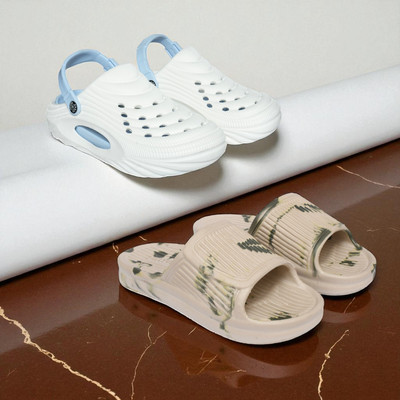 Acorn Men Slides(White, Beige , 9)