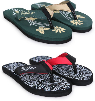 BIZLER Men Ortho Comfort Slippers | Anti-Slip, Lightweight & Durable Flip Flops(Multicolor , 8)