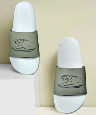 keex Men Slides(White , 7)