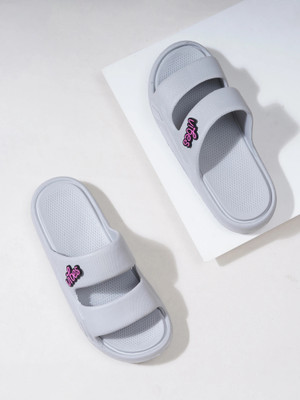KILLER Women Stylish & Comfortable Casual Lightweight & Perfect for All-Day Comfort | Slides(Grey , 6)