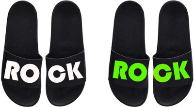 nvisan Men Slides(Green, White , 8)