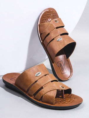 Pu-Pine Men Flip Flops(Tan , 6)