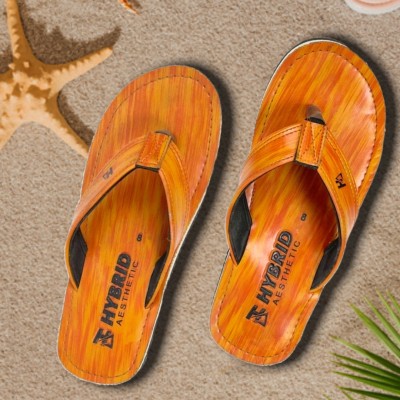 DEVICE OF HA Men Flip Flops(Tan , 7)