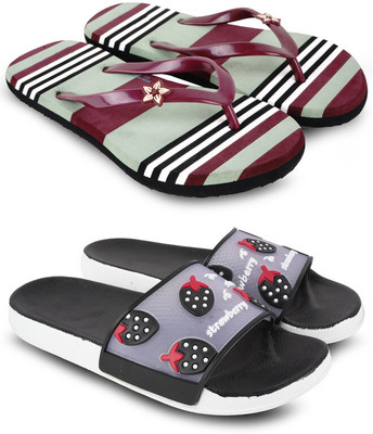 ANGO Women Slides(Multicolor , 6)