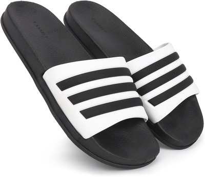 Cassiey Women Slides(White, Black , 8)