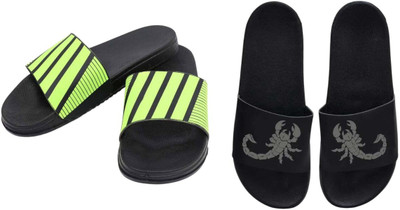 nvisan Men Slides(Green, Grey , 7)