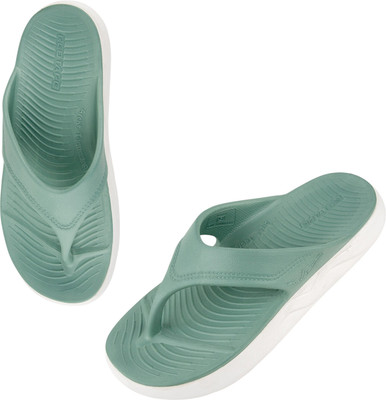 RED TAPE Women Slippers(Off White, Green , 8)