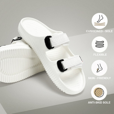 TAFFRAL Men Slides(White , 8)