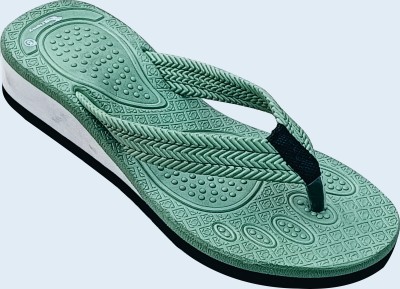 PRIKSH FOOTWEAR Men Flip Flops(Green , 5)