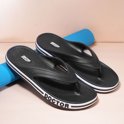 DOCTOR EXTRA SOFT Men Slippers(Black , 10)