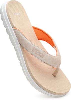 yoho Women Slippers(Beige , 4)