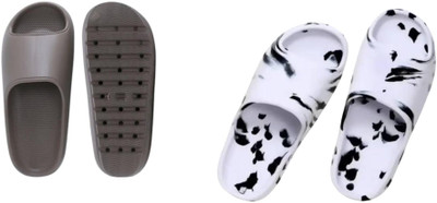 Sirex Men Slides(White, Grey , 7)