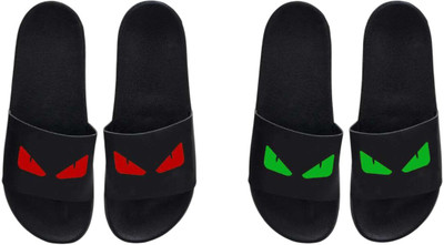 nvisan Men Slides(Green, Red , 10)