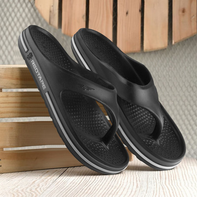 RED TAPE Men Flip Flops(Black , 9)
