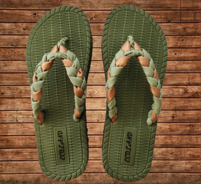 ASTARZ Women Flip Flops(Green , 8)