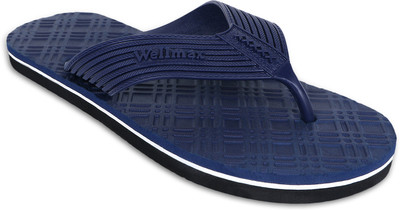 WELLMAX Men Flip Flops(Navy , 7)