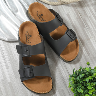 Rowlans Men Slides(Black , 10)