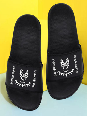 Digimahadev Men Flip Flops(Black , 9)