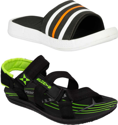 WOCMEC Men Slides(Black , 9)