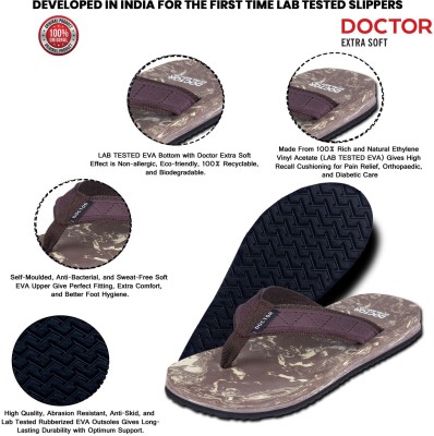 DOCTOR EXTRA SOFT Men Mens Dr Stylish Camo Ortho Slipper Orthopedic Diabetic Comfort Soft Doctor House Flip Flops(Brown , 8)