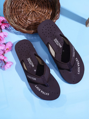 DOCTOR EXTRA SOFT Women Doctor Orthopedic Diabetic Pregnancy Dr Chappals & House D-22 Flip Flops(Brown , 7)