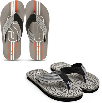 VAHMAH Men Slippers(Grey, Grey , 7)