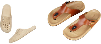 Belgium Beauty Women Flip Flops(Tan, Beige , 4)
