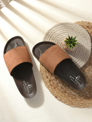 Nico Nerini Men Slippers(Brown , 8)