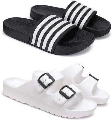 ORICUM Men Slides(Black, White , 10)