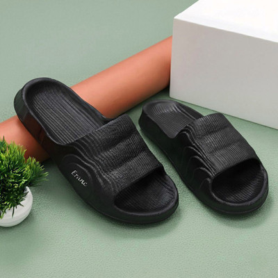 ERANC Men Slippers(Black , 9)