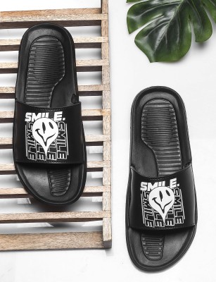 Footfit Men Slides(Black , 7)