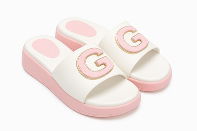 RATRA Women Flip Flops(Pink, White , 5)