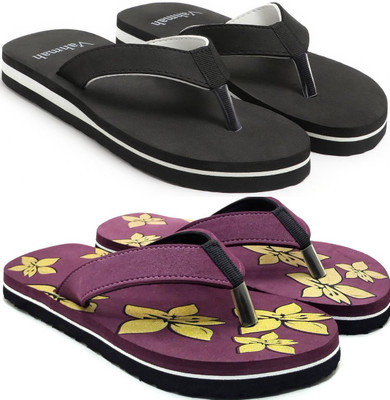 VAHMAH Women Slippers(Black, Purple , 5)