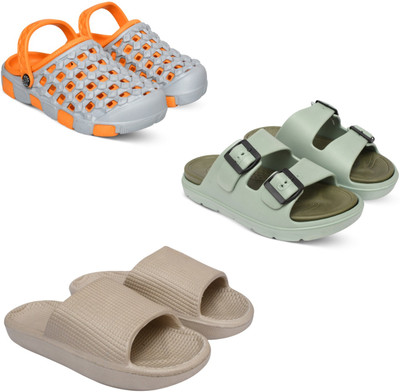 Acorn Men Slides(Orange, Olive, Beige , 10)