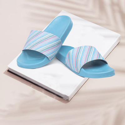 Mochites Women Slides(Blue , 8)